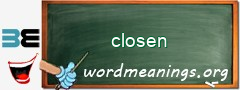 WordMeaning blackboard for closen